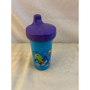 Playtex dinosaur cup2004 teeth‎ markers on lid blue purple